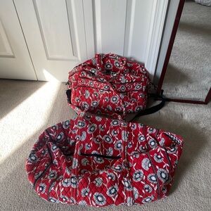 Red Floral Quilted Bags Vera Bradley